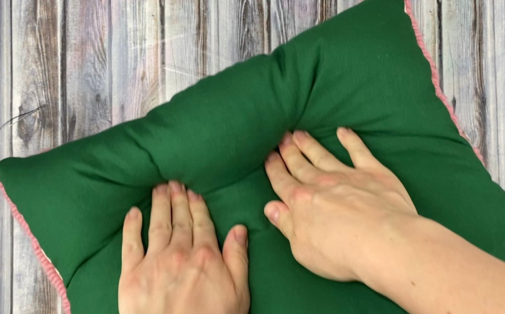 Giving my punch needle pillow a massage