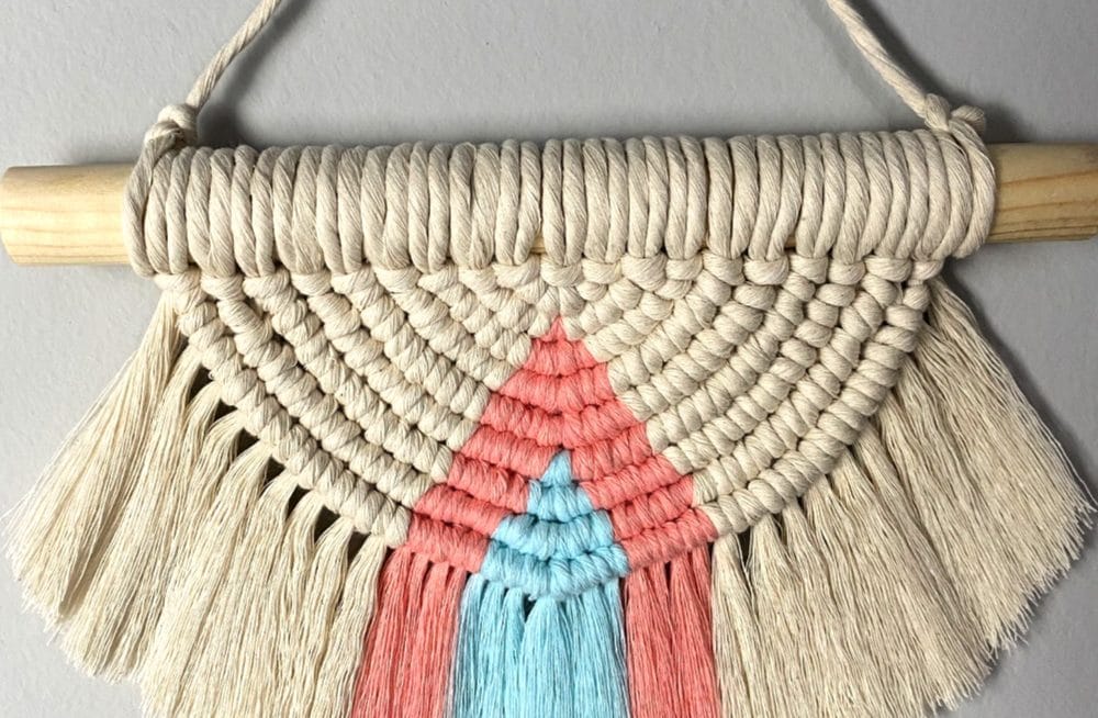 DIY Macrame Wall Hanging with Three Colors