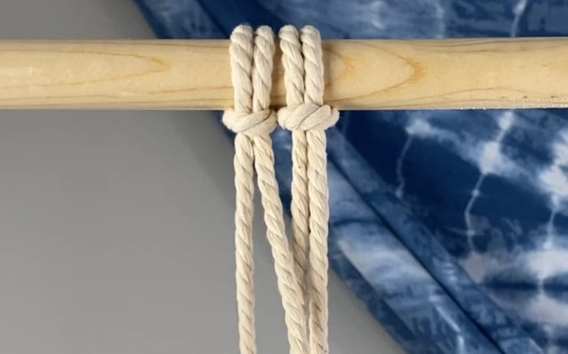 Tie two ropes on with larks head knots