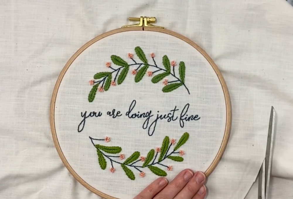 trim the excess fabric | finishing punch needle