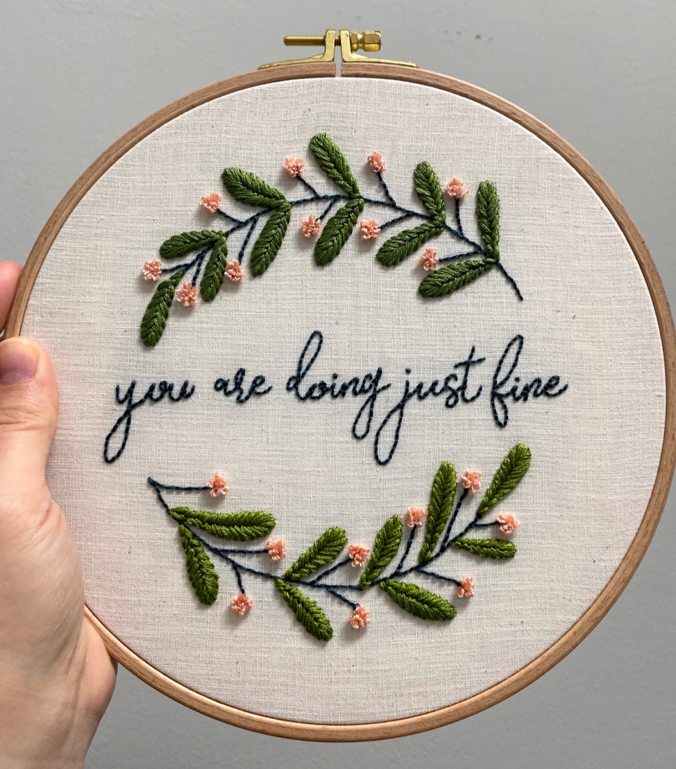 you are doing just fine punch needle embroidery pattern