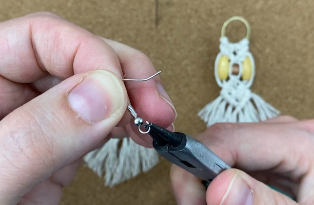 open the loop on the earring hook