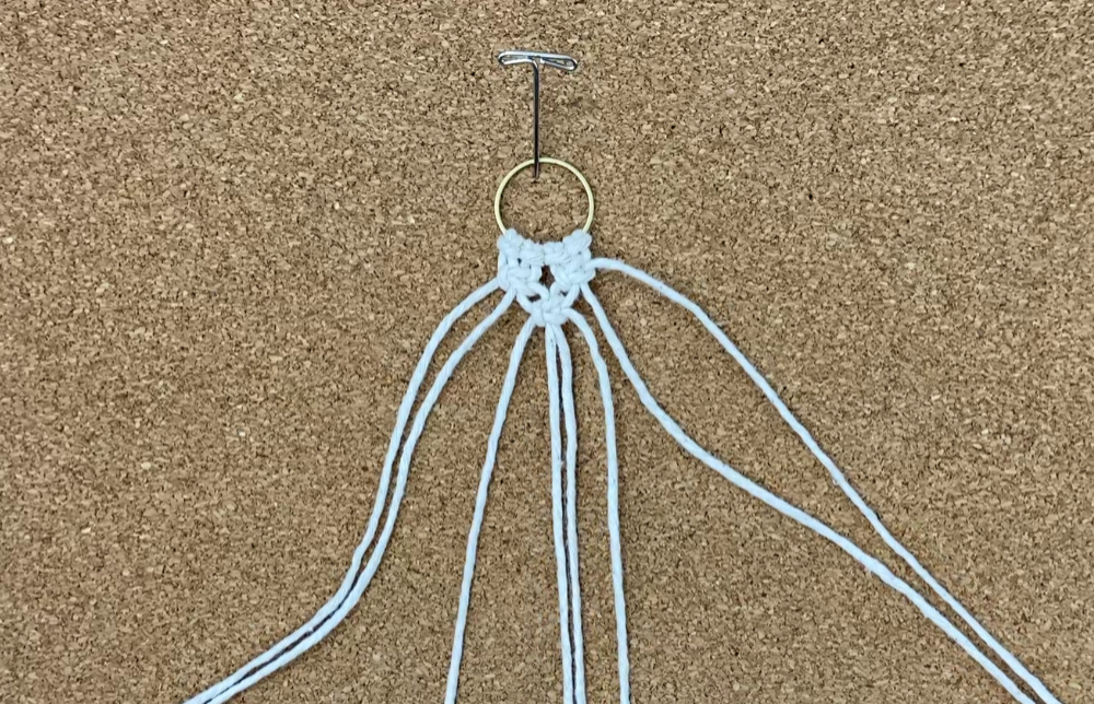 Tie three square knots | DIY macrame earrings