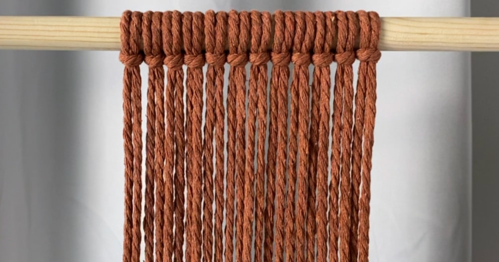 diy macrame plant hanger wall hanging Attach the cords to the dowel