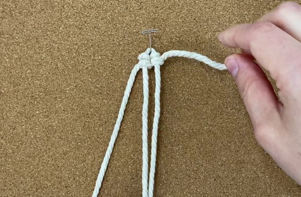 attach ropes for macrame flower