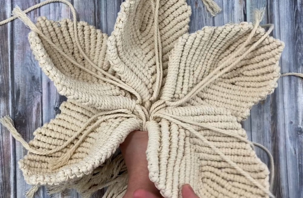 hold the macrame flower petals together