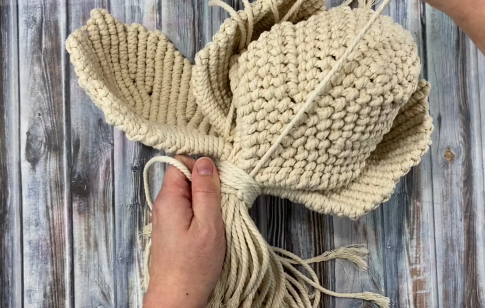 attach the petals together using a wrapping knot