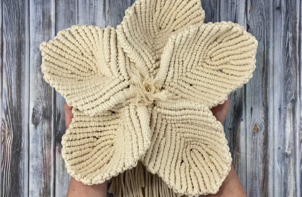 finished macrame flower