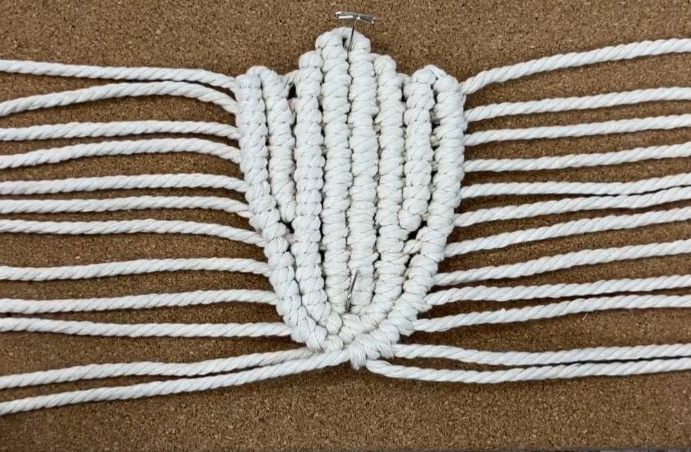 Tie another row of normal double half hitch knots