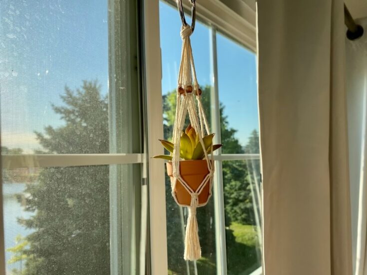 Image for Mini Beaded Macrame Plant Hanger Pattern // Perfect for Your Car!
