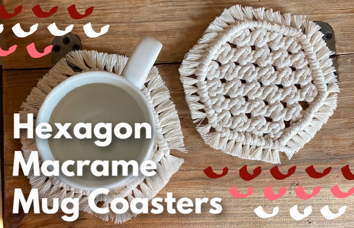hexagon macrame mug coaster