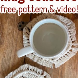 diy hexagon macrame mug coasters