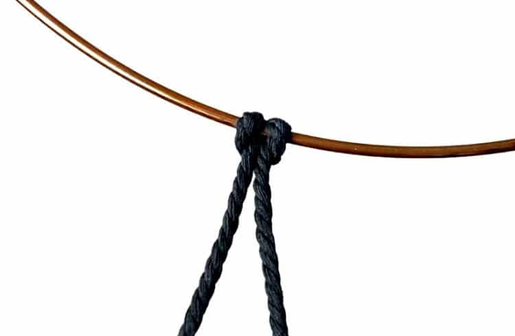 attaching loops to the frame | macrame dream catcher diy