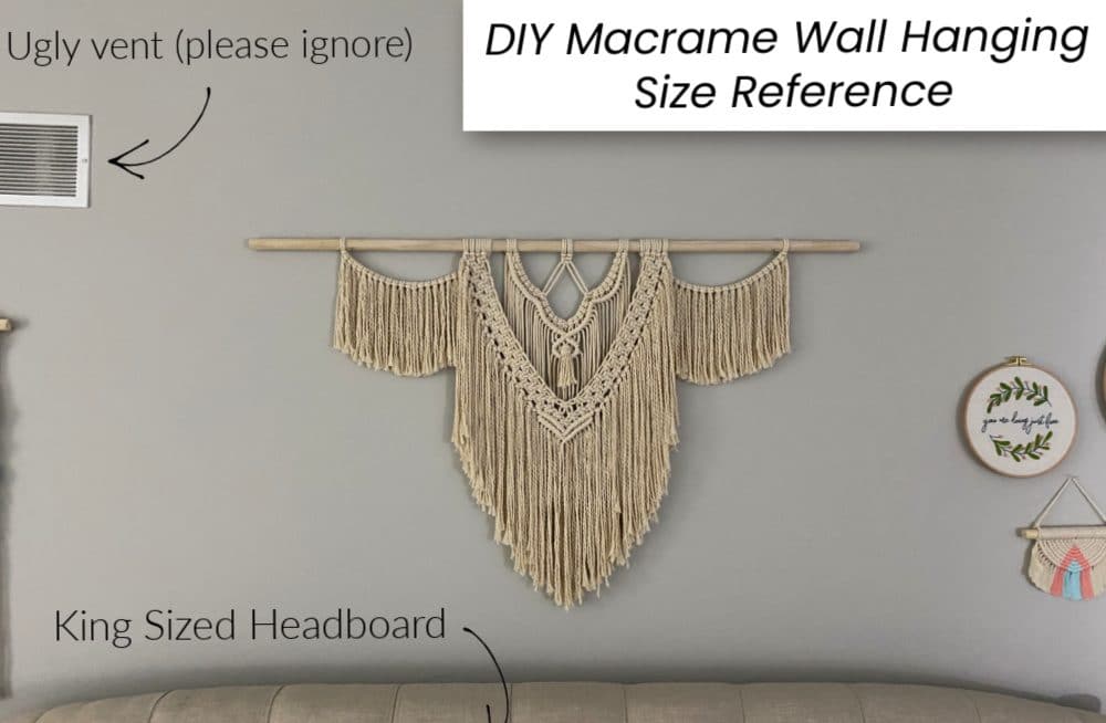 Size Reference photo macrame wall hanging