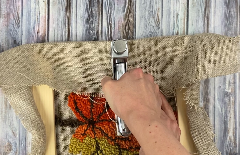 mounting your punch needle design on a wooden frame