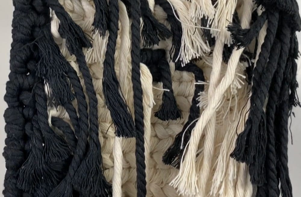 messy back of macrame ghost