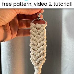 macrame mermaid tail keychain pin