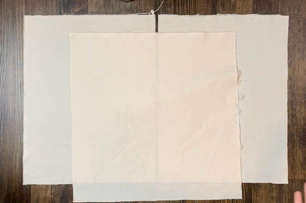 cut out pieces of fabric for punch needle pillow cover