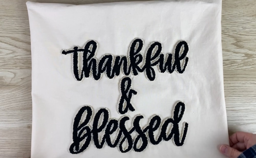 finished pillow case turned right side out without the insert