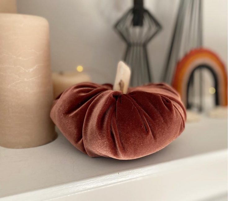 velvet fabric pumpkin
