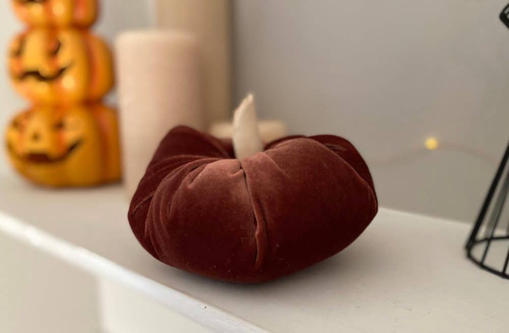 velvet fabric pumpkin