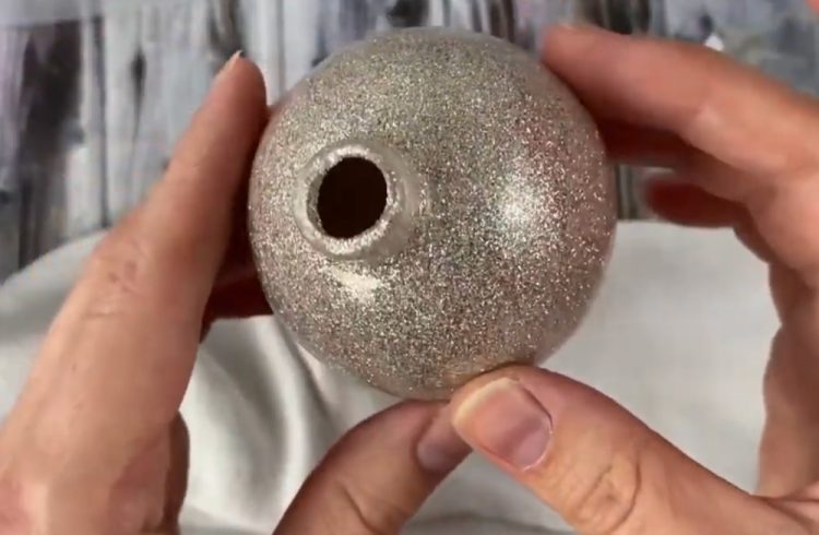 fully coated DIY glitter ornament