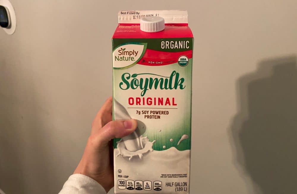 soy milk I used to mordant the cotton hoodie before tie dyeing with avocados