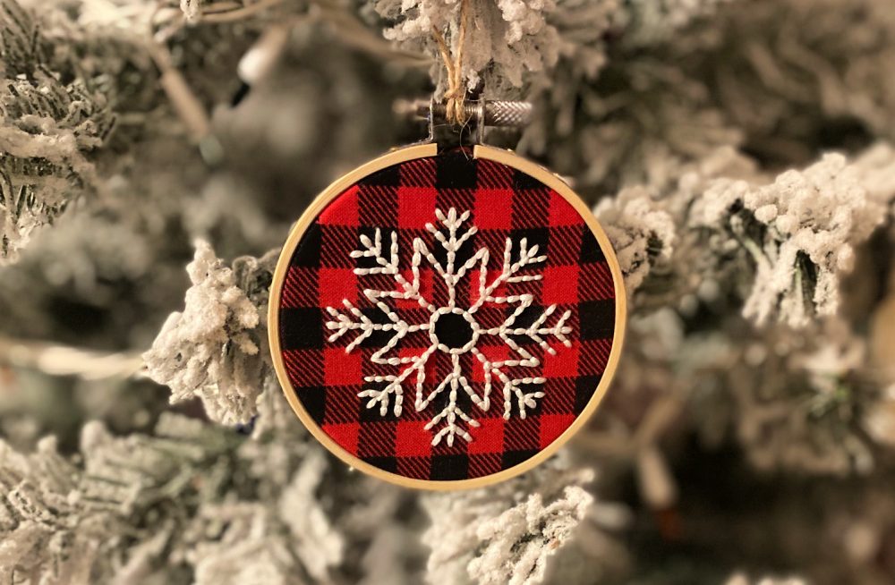 Christmas Tree with Star Punch Needle Pattern