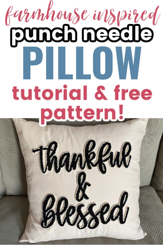 DIY Farmhouse Inspired Punch Needle Pillow Case