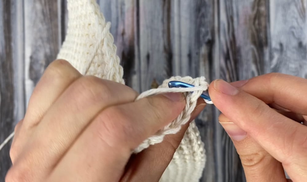 slip stitch along the last row to keep it from stretching out