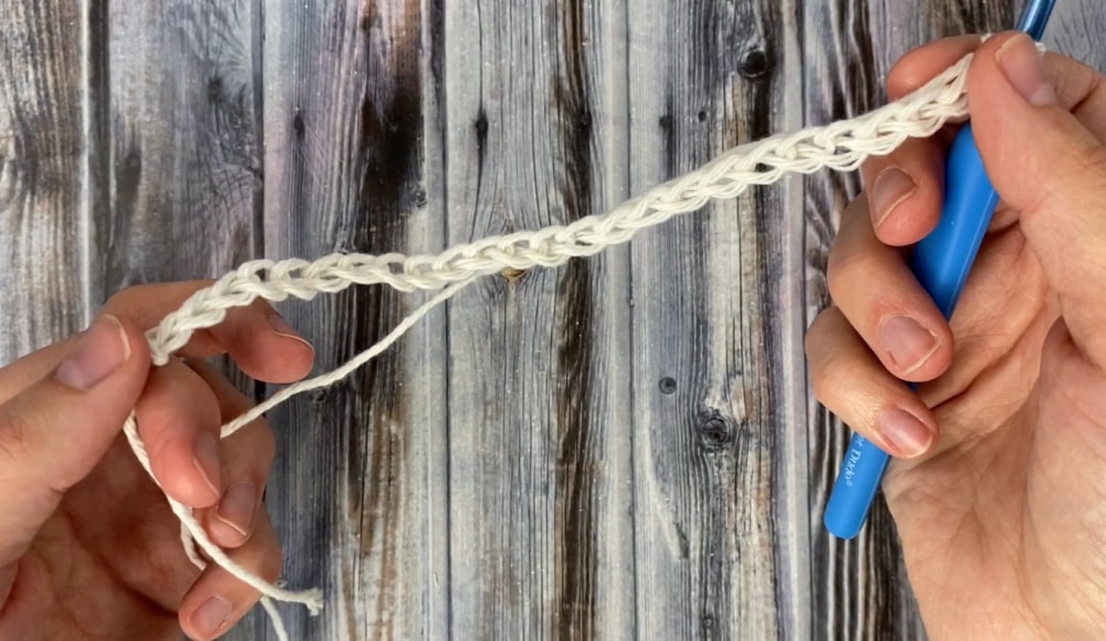 starting chain for double thick crochet pot holder
