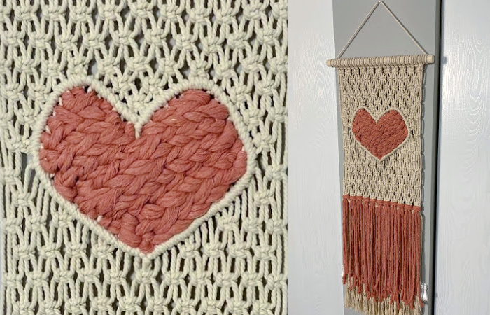 heart macrame wall hanging