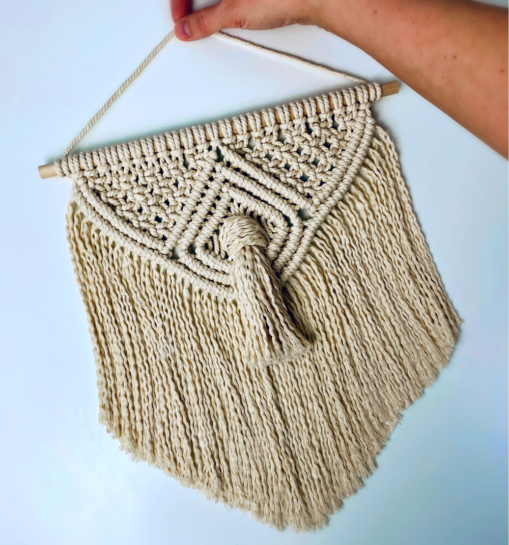 Small macrame shop wall hanging