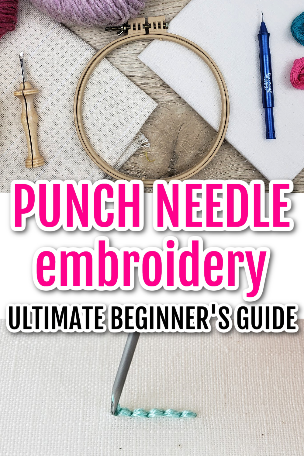 How to Use a Punch Embroidery Pen! Basic Tutorial and Review -    Embroidery stitches tutorial, Punch needle embroidery, Hand embroidery  stitches