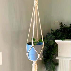 Chinese crown knot macrame plant hanger tutorial