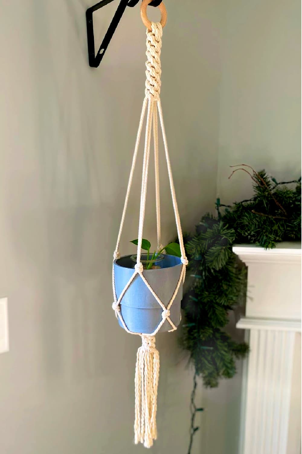 Twists and Squares Macrame Plant Holder
