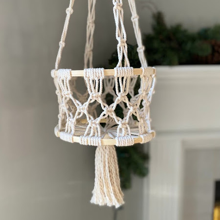 DIY hanging macrame fruit basket