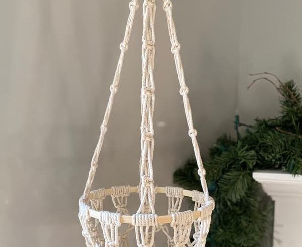 macrame toy basket