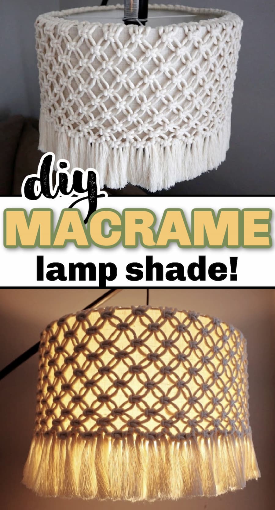 Pinterest pin for macrame lamp shade post