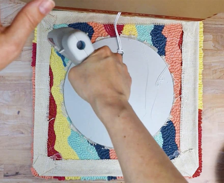 How to Make a Mirror Rug {DIY Punch Needle Mirror} Full Tutorial & Video!