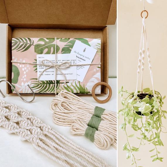 diy macrame plant hanger kit –