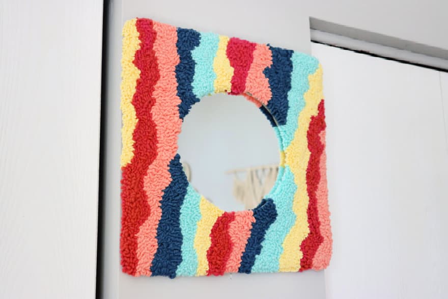 How to Make a Mirror Rug {DIY Punch Needle Mirror} Full Tutorial & Video!