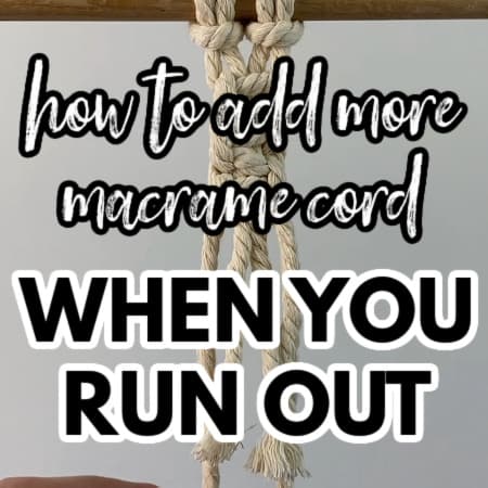 how to add macrame cord when you run out showing a square knot sennet with cords running out