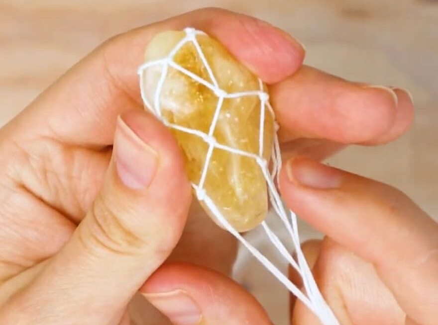 How to Wrap a Stone with Macrame Netting (Tutorial & Video!)