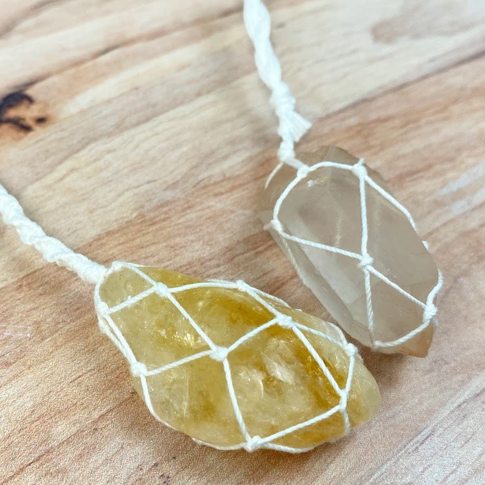 How to Make an Interchangeable Macrame Crystal Necklace