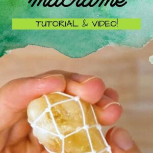how to wrap a stone in macrame Pinterest pin