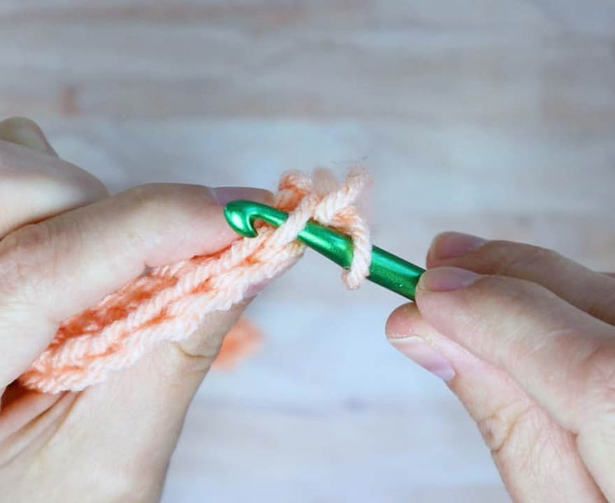 inserting hook under back loop only