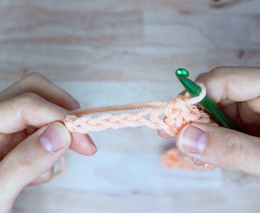 last four chains of the row