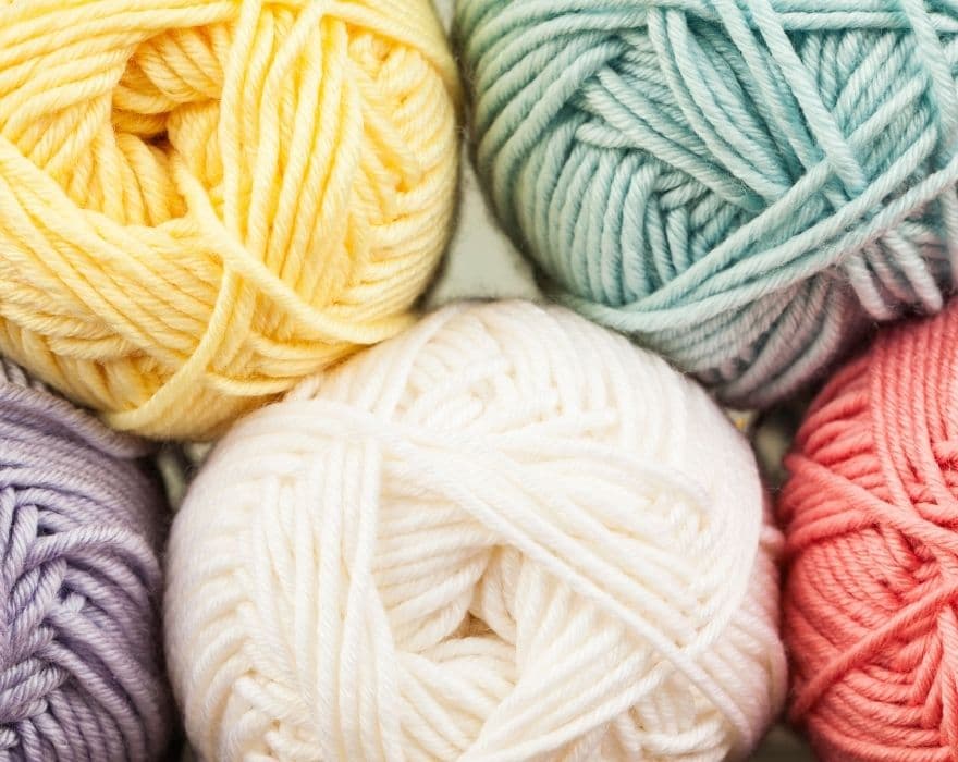 different colors of yarn