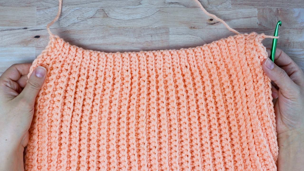 finished rectangle for beginner ribbed crochet beanie